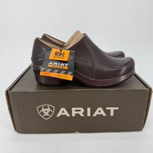 Ariat Work Hera Expert Clog EH Espresso Brown Women size 7.5 C Wide